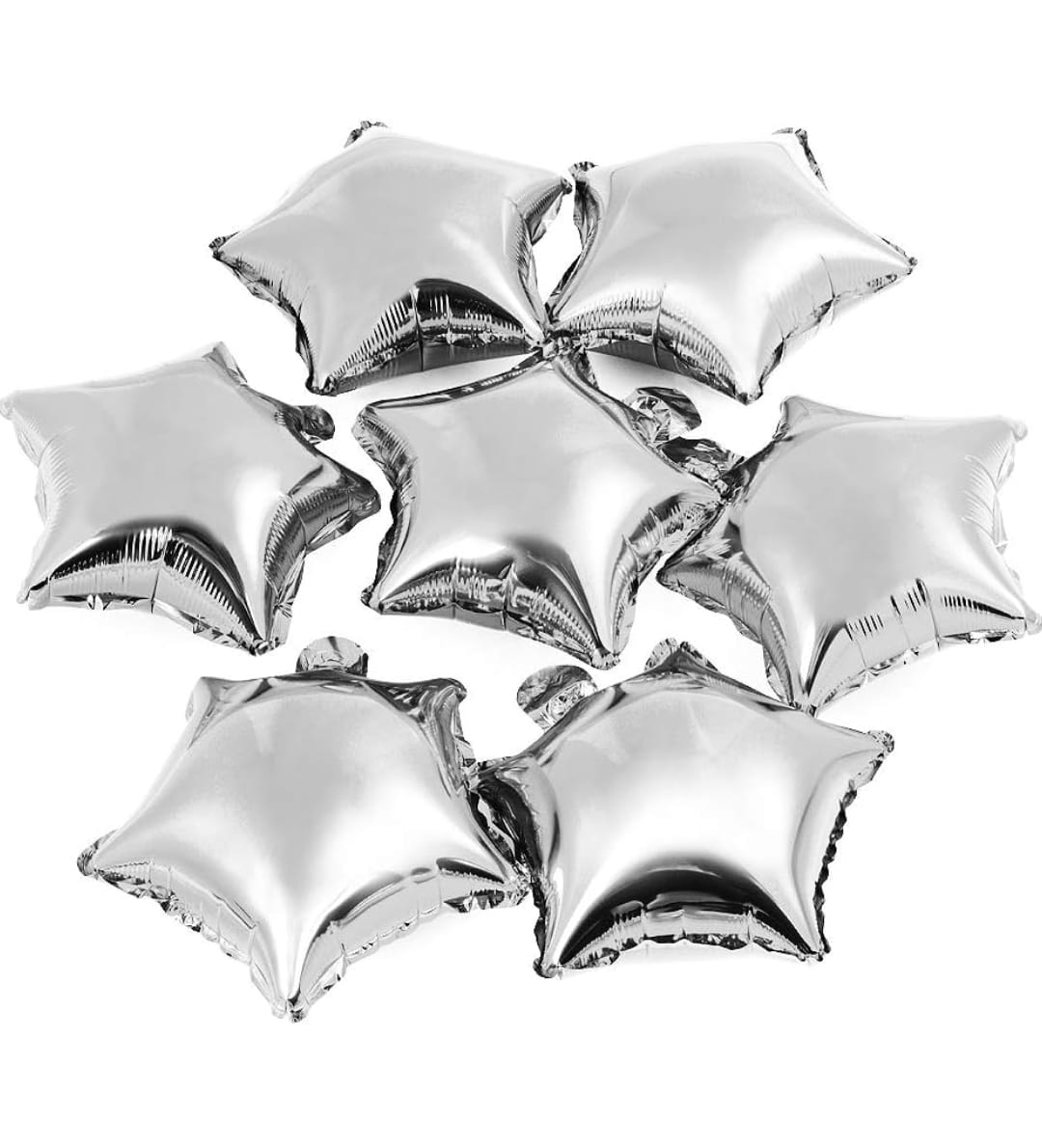 Globos Estrella Plateados x10
